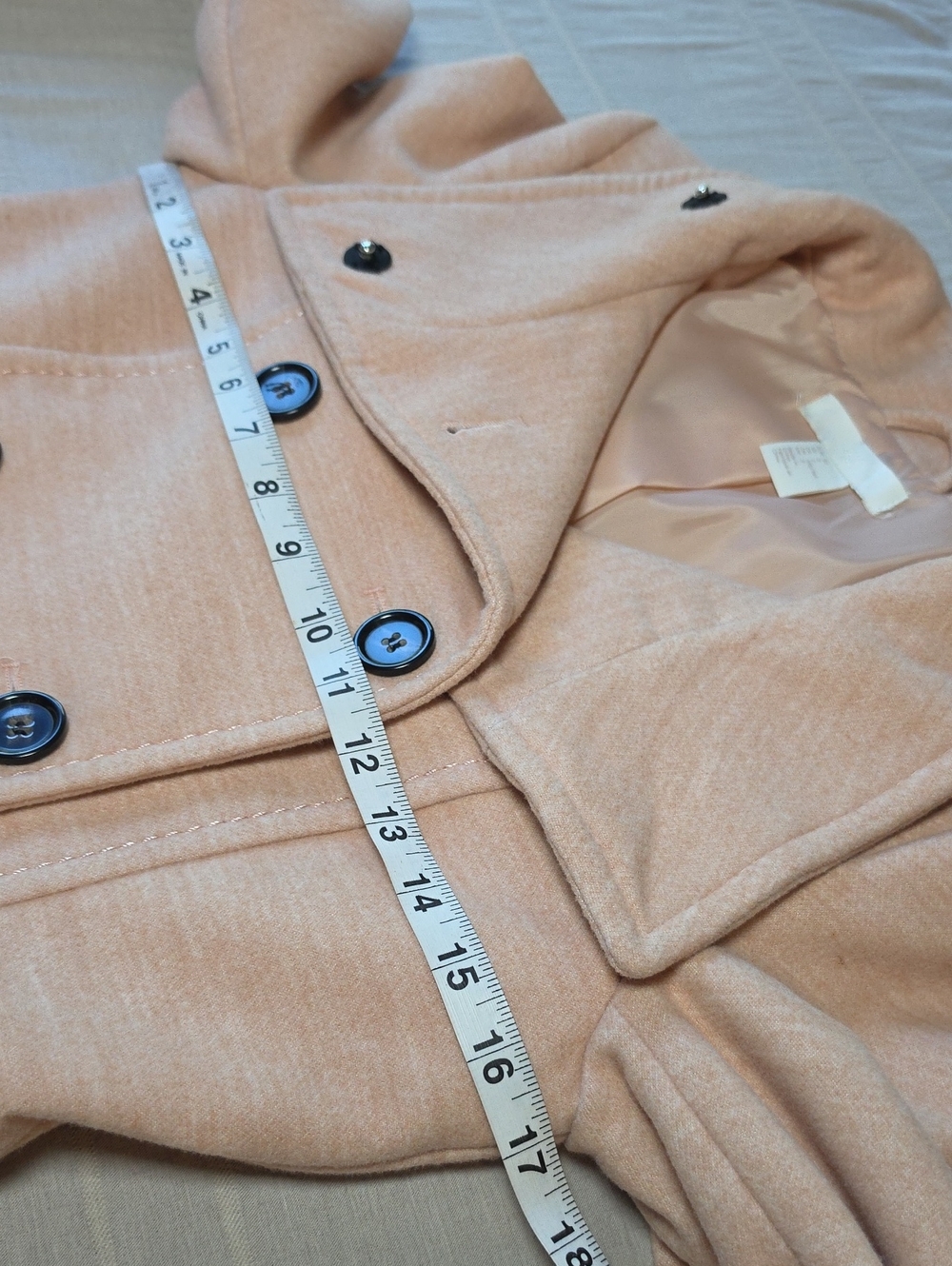 H & M Blush Pea Coat Women's Size 2 - Picture 8 of 14
